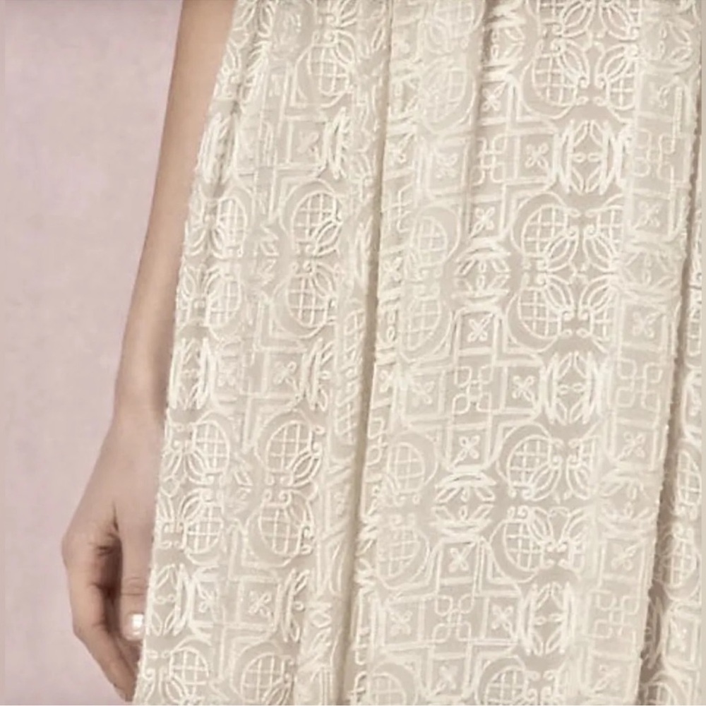 BHLDN Korovilas Gown Dress ivory Metallic Embroidered Beaded Swing Size S - Picture 6 of 15
